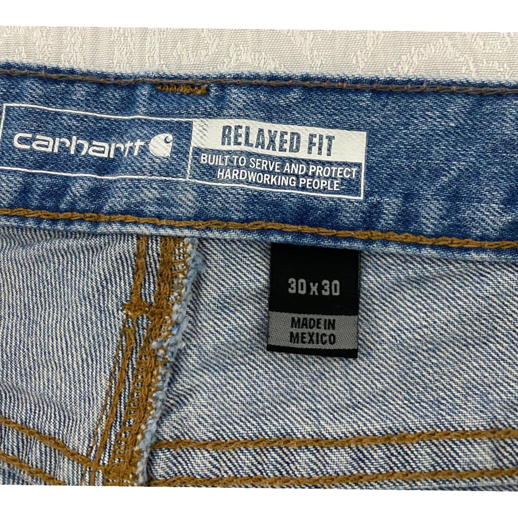 Carhartt Carhartt Jeans 30x30 Blue Medium Wash Relaxed Straight Leg 5-Pocket Denim Mens BD5119-M VW Size US 30 / EU 46 - 5 Thumbnail