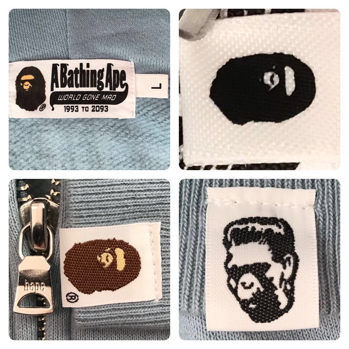 Bape BAPE Shark full zip hoodie light blue a bathing ape Size US L / EU 52-54 / 3 - 7 Thumbnail