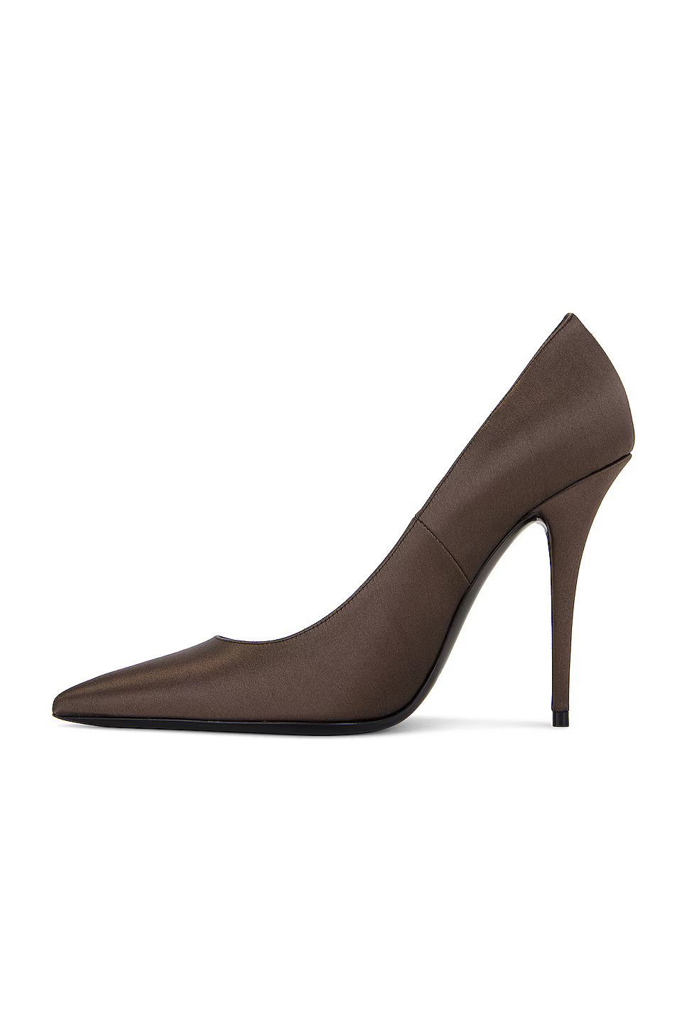 Saint Laurent Paris oc11z1125 Instinct Pumps in Satin Crepe in Roast Brown Size US 10 / IT 40 - 4 Thumbnail