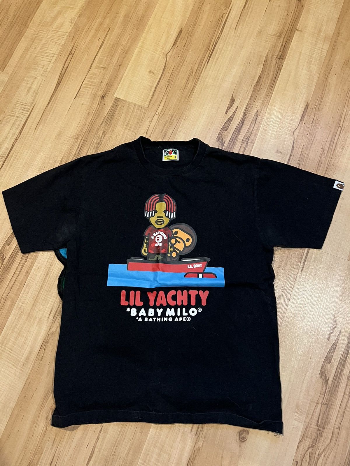 image of Bape Baby Milo X Lil Yachty Tee 2 in Black, Men's (Size Medium)