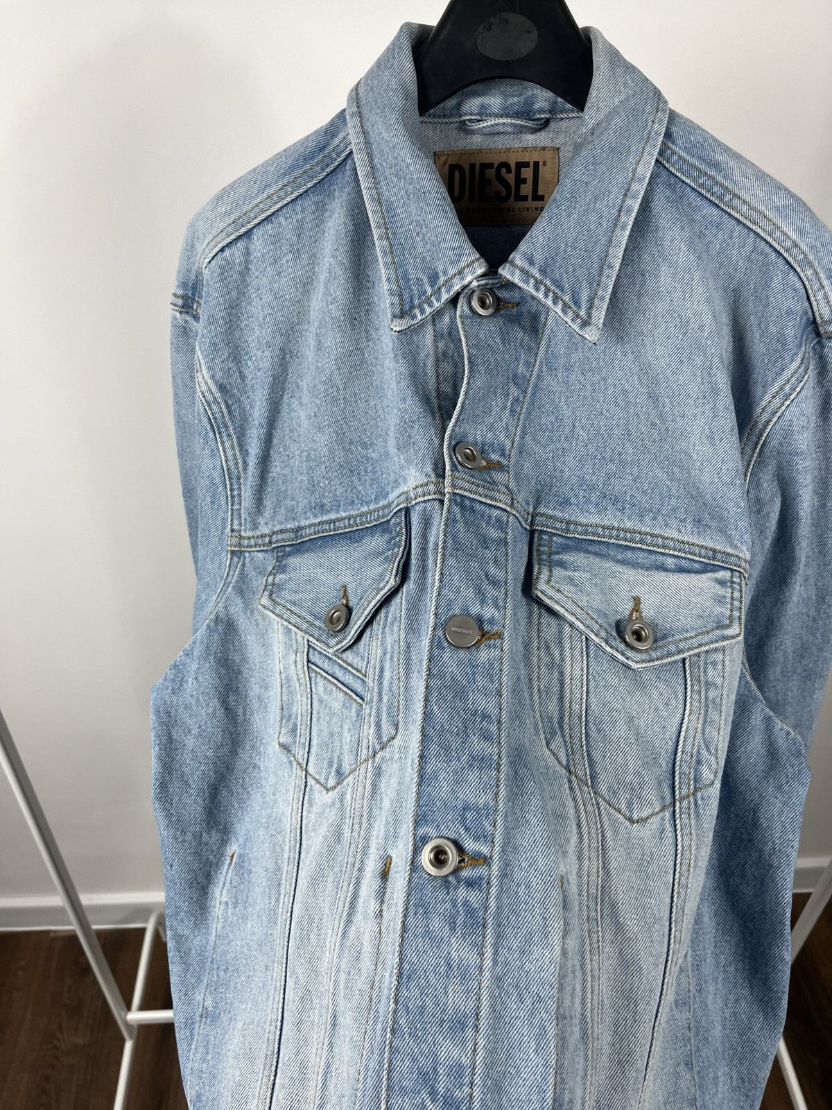 Diesel Diesel light blue denim trucker jacket size L classic fit Size US L / EU 52-54 / 3 - 8 Thumbnail
