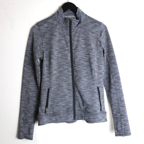 Athleta Athleta Heathered Gray Full Zip Pocket Athleisure Jacket Size S / US 4 / IT 40 - 1 Thumbnail