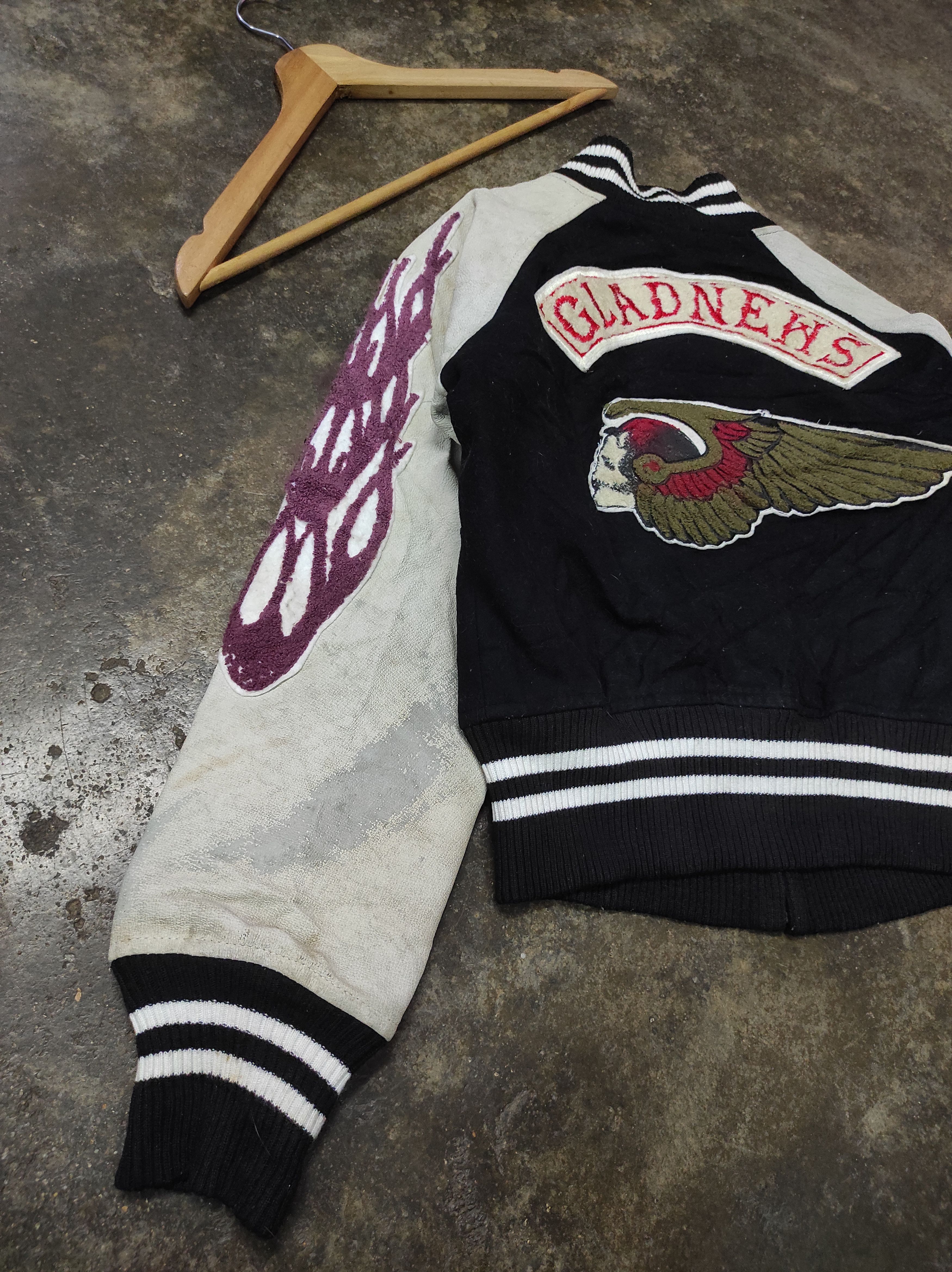 Hysteric Glamour GLAD NEWS DURABLE WEAR VARSITY JACKET LEATHER Size US S / EU 44-46 / 1 - 2 Thumbnail