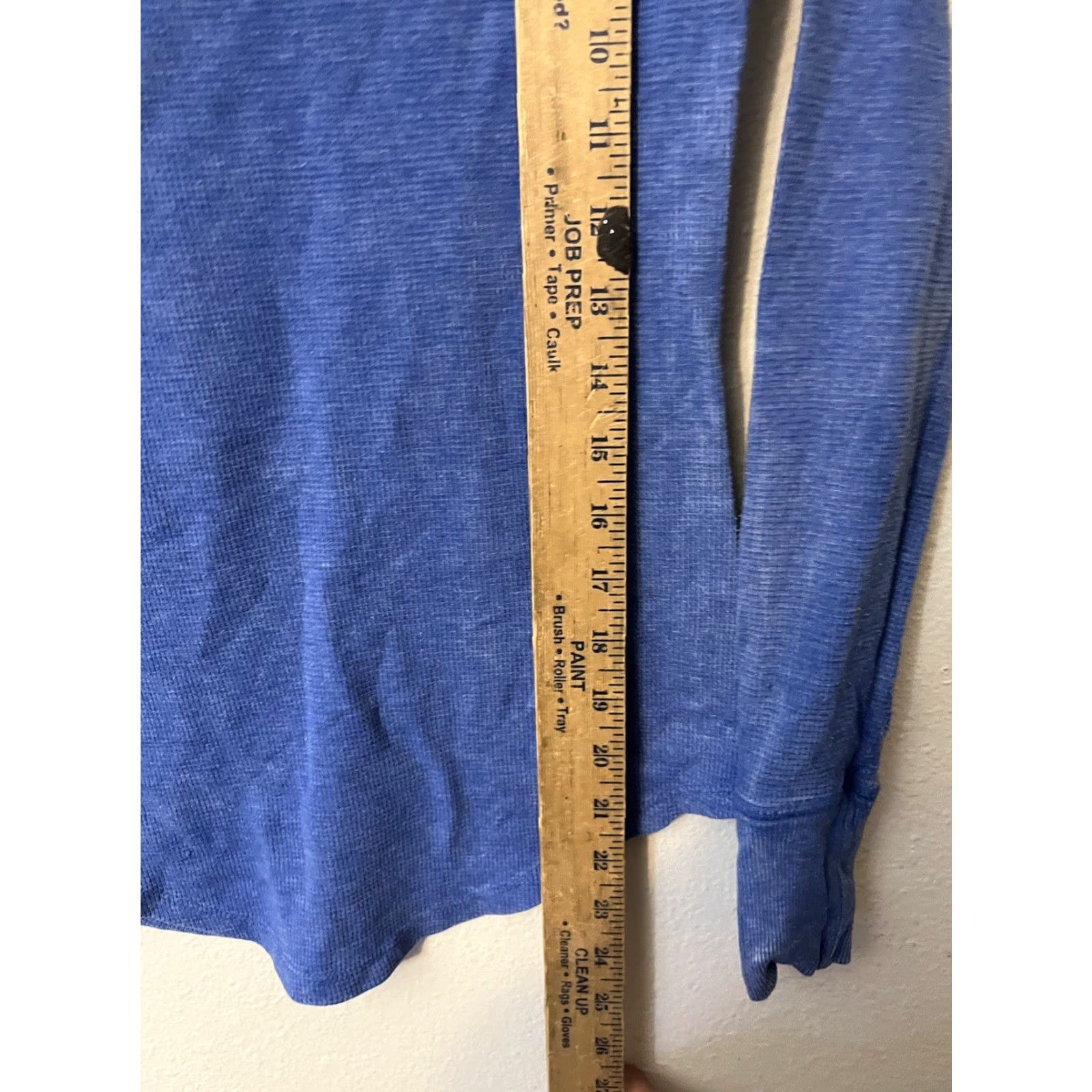 American Eagle Outfitters American Eagle Shirt Women's XS Thermal Crew Solid Long Sleeve Waffle Top Blue Size XS / US 0-2 / IT 36-38 - 4 Thumbnail