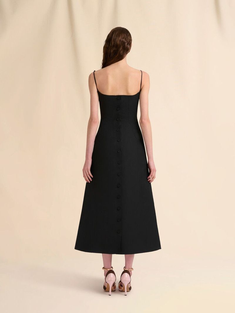 Marni o1f1d3z0326 Bonded Poplin A-Line Dress in Black Size S / US 4 / IT 40 - 3 Thumbnail