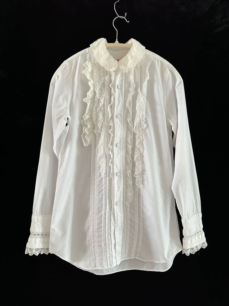 Junya Watanabe Junya Watanabe 2005 Lace Collar Shirt Size S / US 4 / IT 40 - 1 Thumbnail