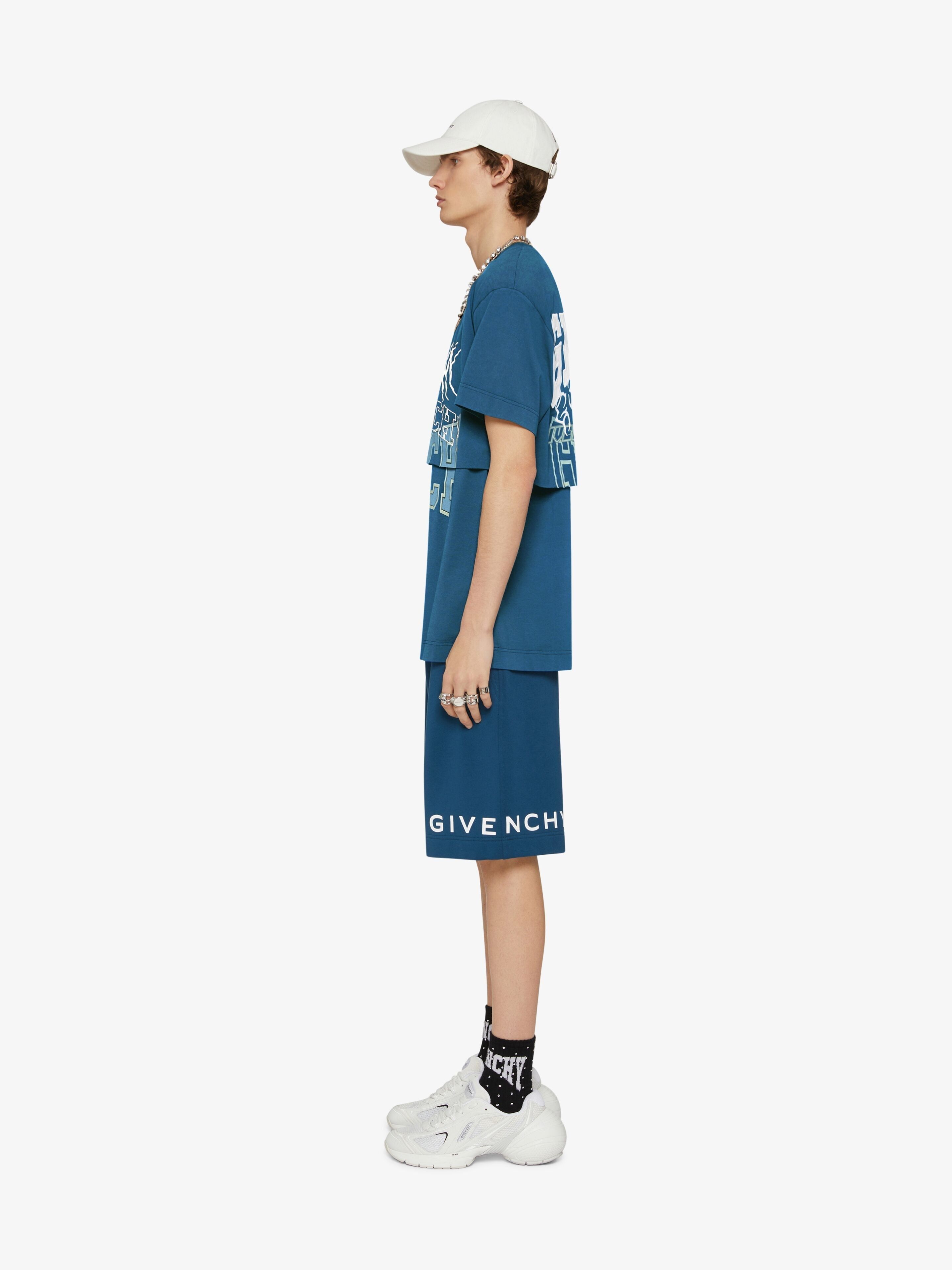 Givenchy Blue Layered Embroidered Multi Logo T-Shirt Size US XL / EU 56 / 4 - 3 Thumbnail