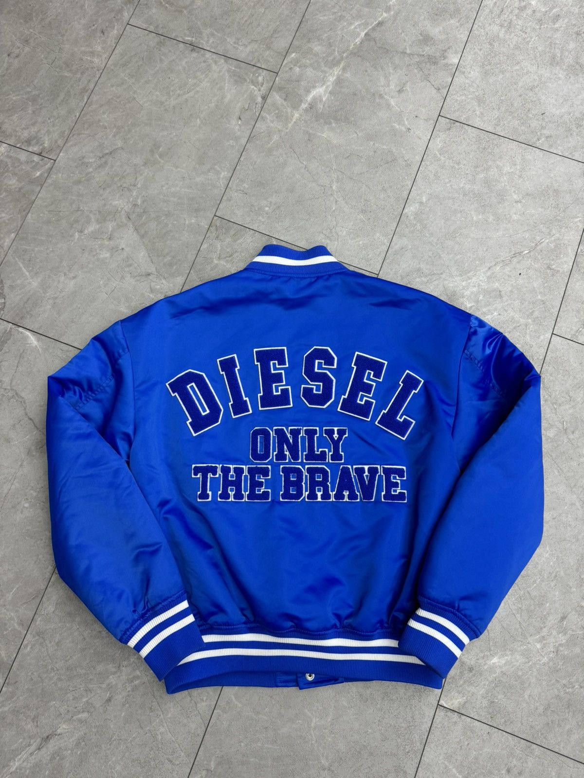 Diesel DIESEL Only The Brave Satin Blue Bomber Jacket Size US S / EU 44-46 / 1 - 3 Thumbnail