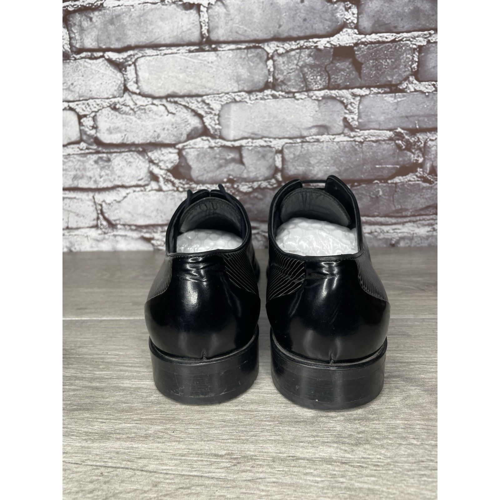 Other F. Crunell Vero Cuoio Black Leather Cap Toe Designer Dress S Size US 9 / EU 42 - 4 Thumbnail