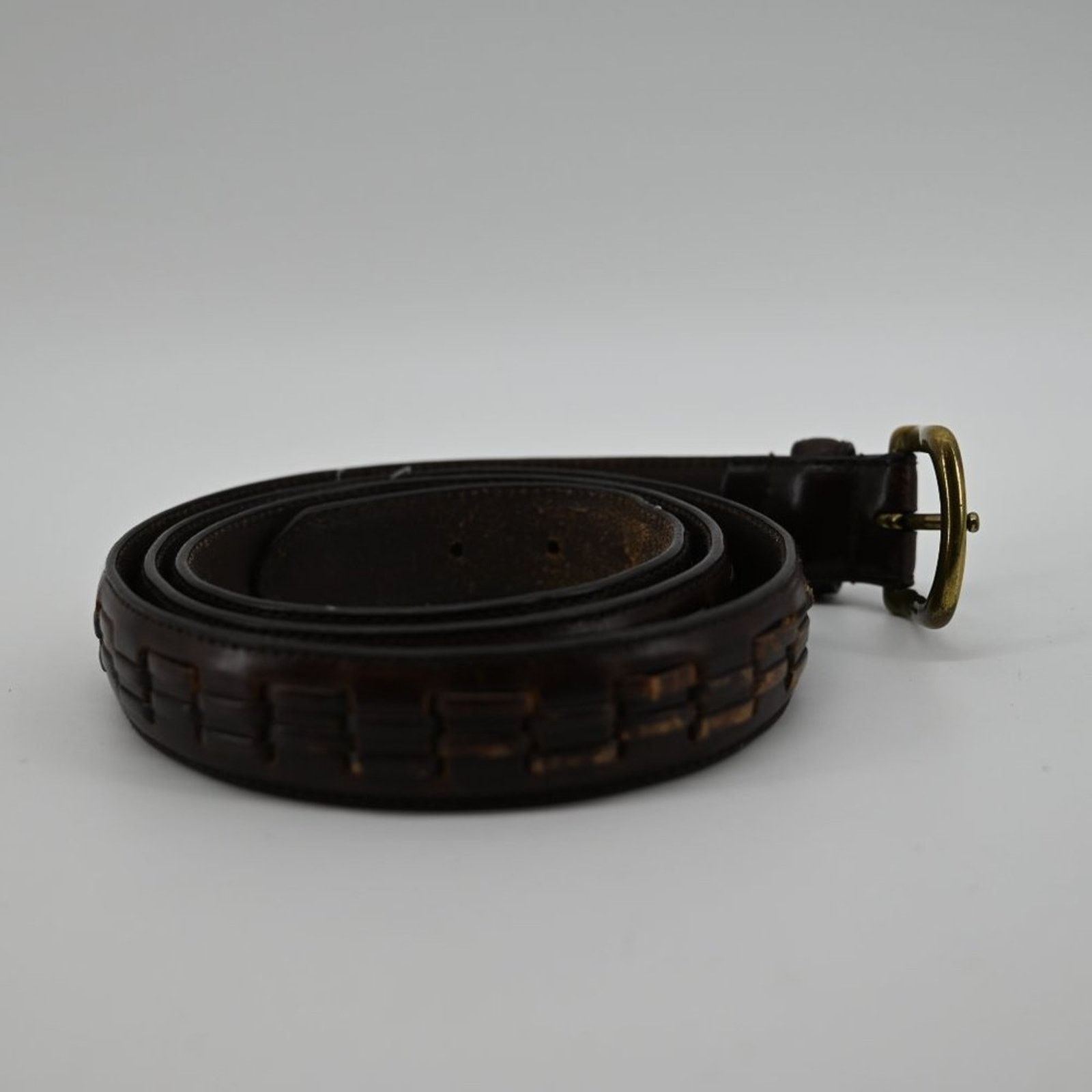 Other Men's Dark Brown Genuine Leather Belt Business Casual 46 Size 46 - 4 Thumbnail