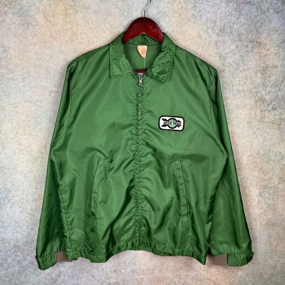 Vintage VTG 70s Racing Full Zip Jacket Mens Sz M Green Patch Size US M / EU 48-50 / 2 - 2 Thumbnail
