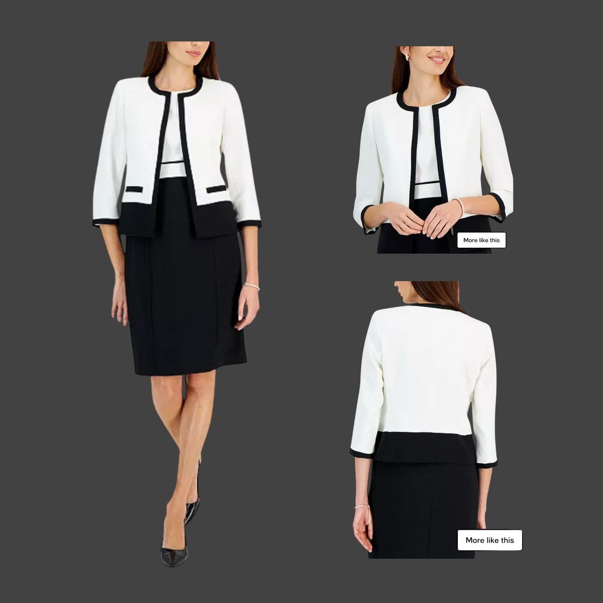 Kasper Kasper Women’s Color-block Jacket Iconic Crepe Sz 14/L Size L / US 10 / IT 46 - 2 Thumbnail