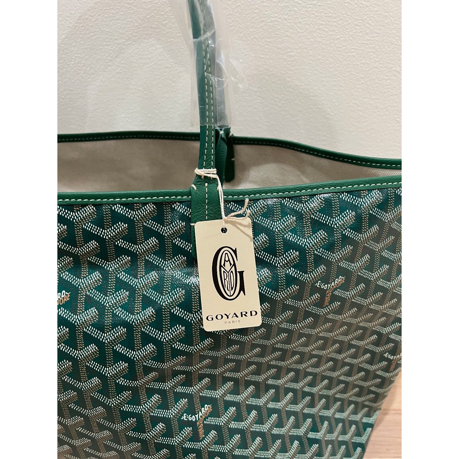 Goyard Goyard Green Goyardine Wallet Pouch Tote Handle Shoulder Bag Size ONE SIZE - 6 Thumbnail