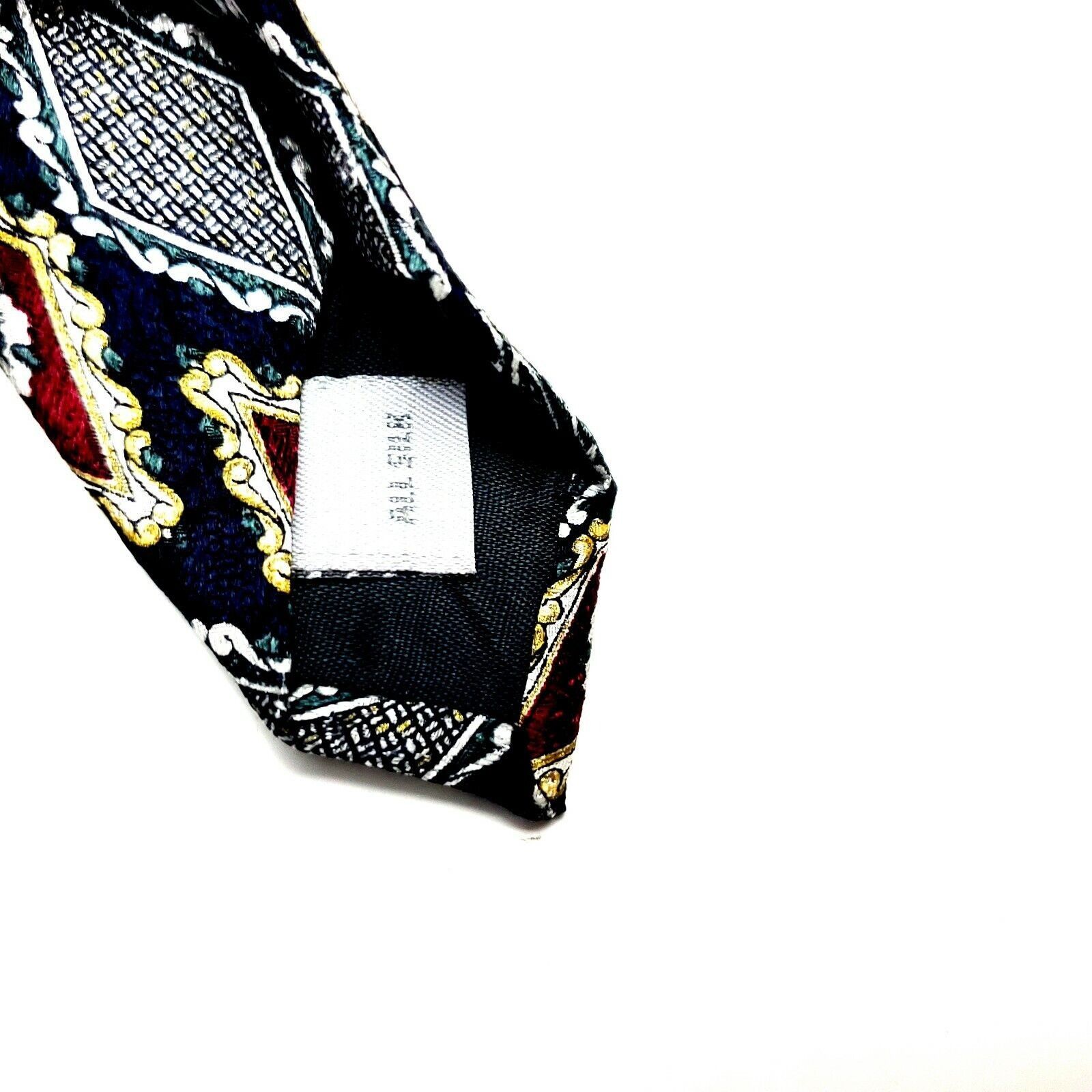 Pierre Cardin Pierre Cardin Silk Tie Print Blue Geometric Short Wide Size ONE SIZE - 4 Thumbnail