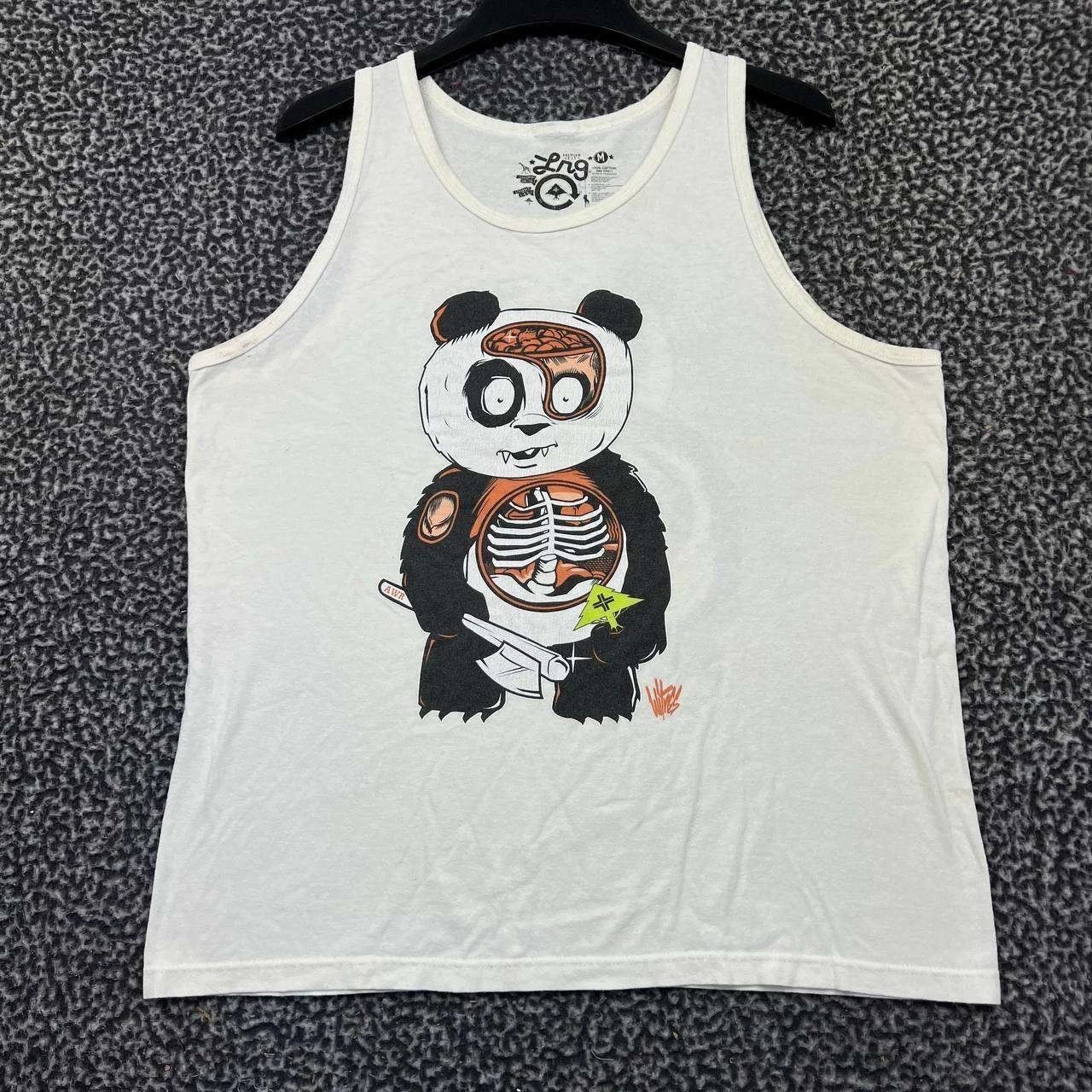 LRG LRG Shirt Men Medium White Panda Skeleton Crew Neck Cotton Size US M / EU 48-50 / 2 - 1 Thumbnail
