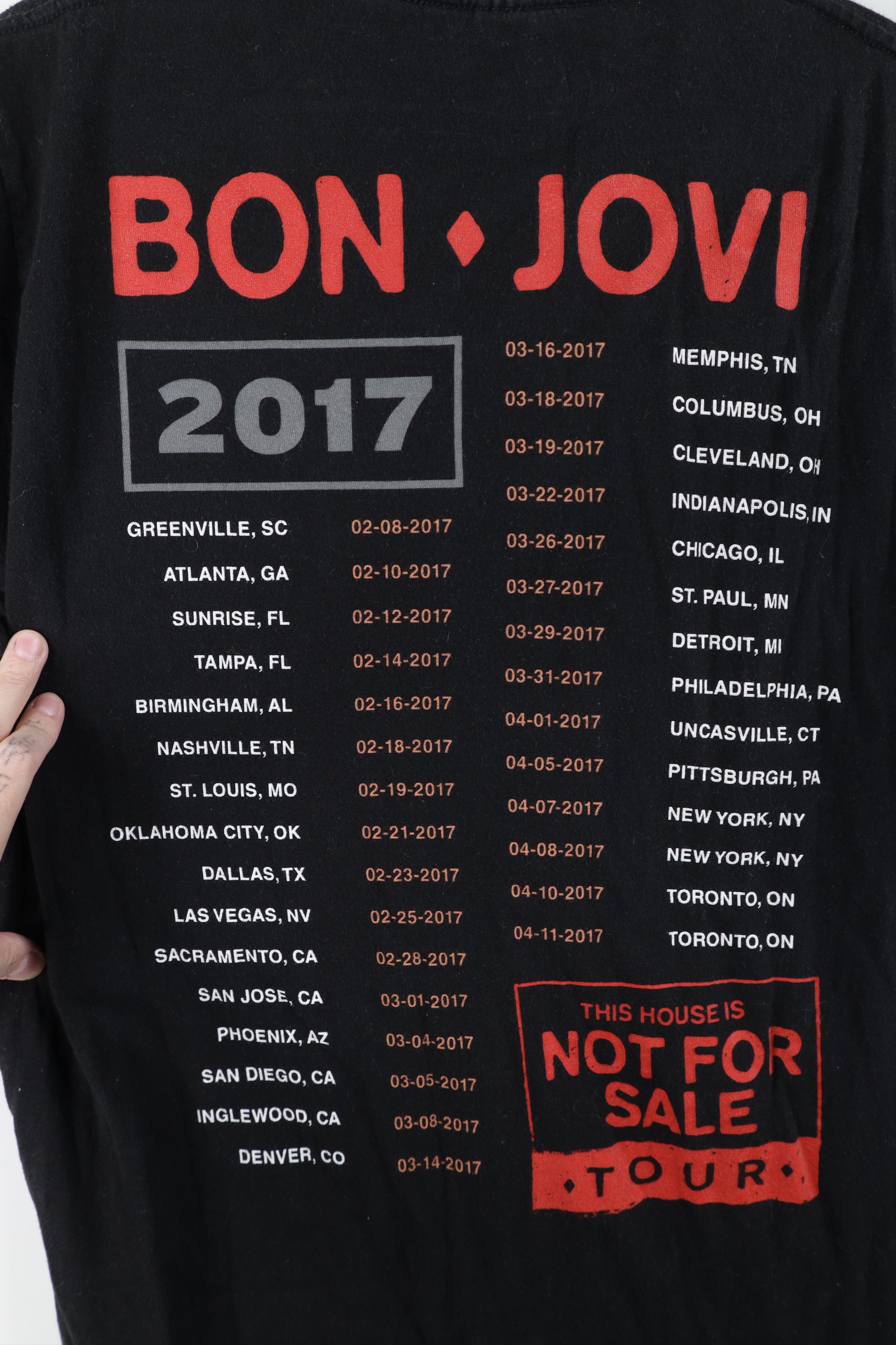 Vintage Y2K House Is Not For Sale Tour Bon Jovi Band T-Shirt Black Size US M / EU 48-50 / 2 - 12 Thumbnail
