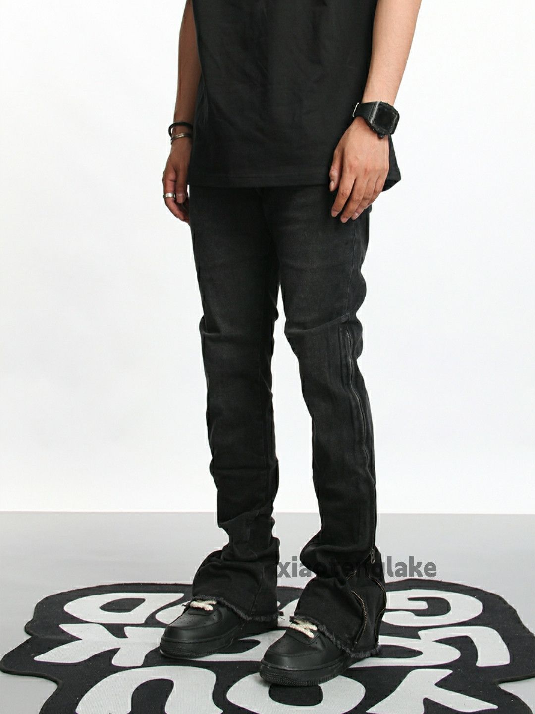 Jean × Vintage washed faded zipper utility punk grunge bootcut jeans Size US 32 / EU 48 - 2 Thumbnail