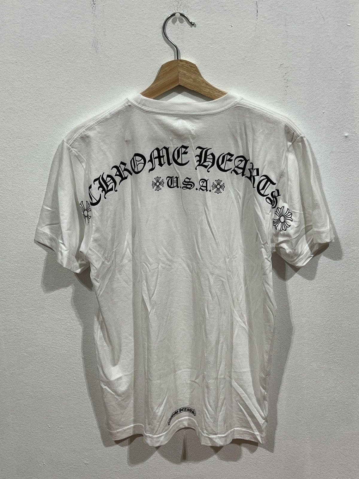 Chrome Hearts Chrome Hearts Scroll USA Logo White Tee Size US M / EU 48-50 / 2 - 4 Thumbnail