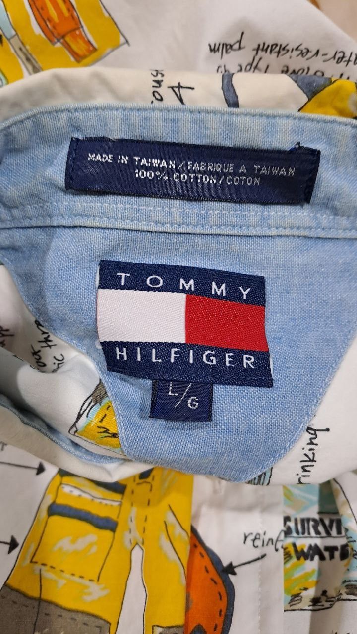 Tommy Hilfiger RARE! 90s Tommy Hilfiger Fullprint Shirt Size US L / EU 52-54 / 3 - 8 Thumbnail