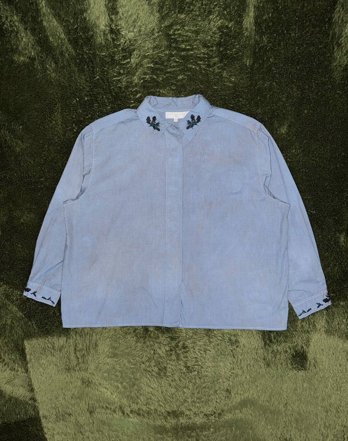 Japanese Brand High Gate Japan Hand-Dye Embroidery Shirt Indigo Size US XL / EU 56 / 4 - 1 Thumbnail