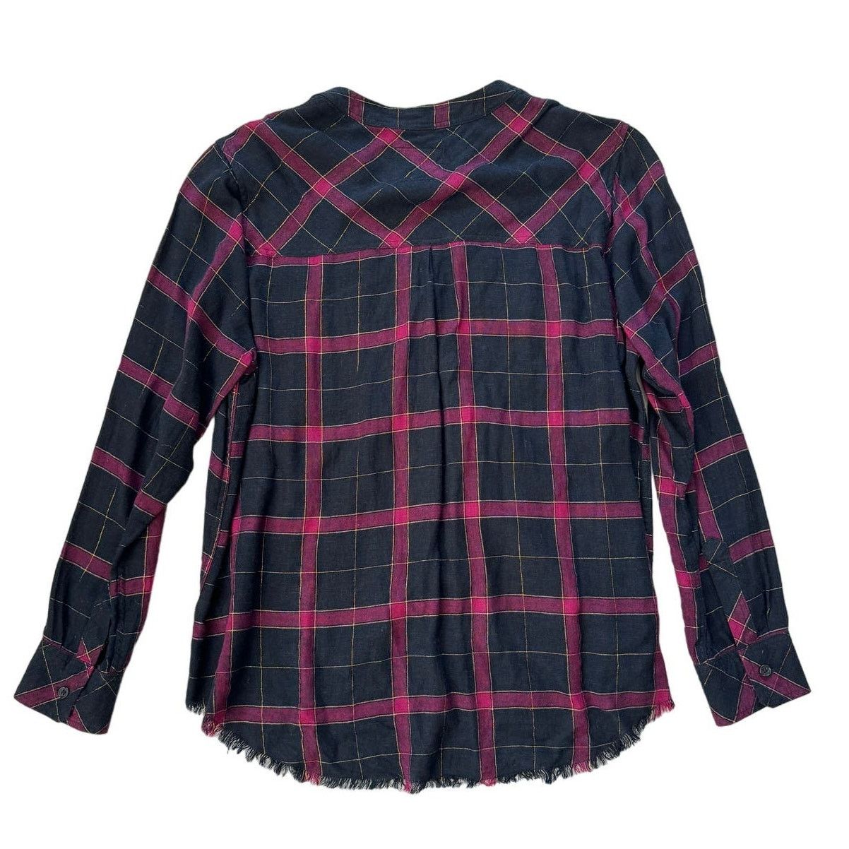 Rails Rails Redding Frayed Plaid Metallic Gold Button-Down Shirt Size M / US 6-8 / IT 42-44 - 7 Thumbnail