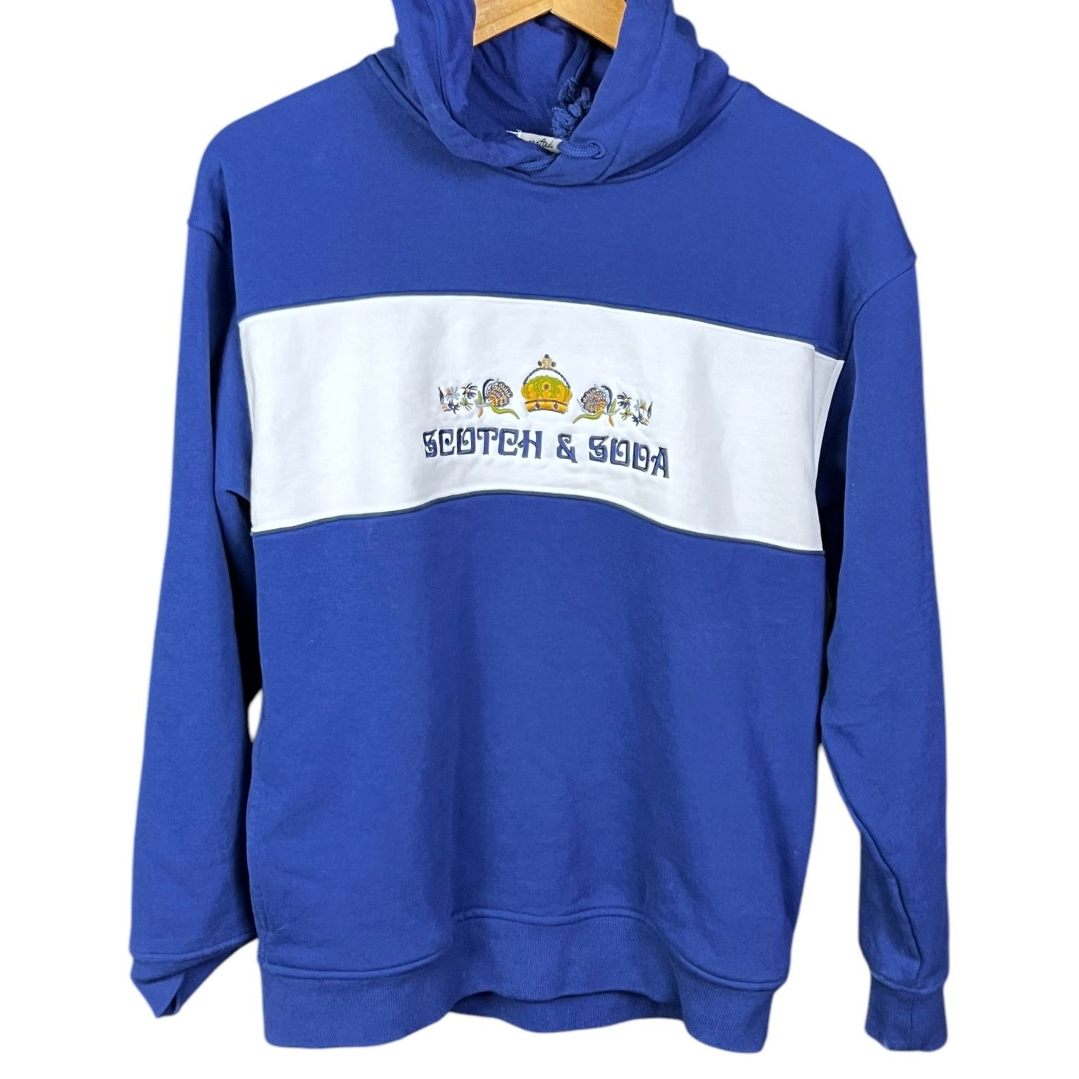 Scotch & Soda Scotch & Soda Mens S Hoodie Sweatshirt Embroidered Blue EX Size US S / EU 44-46 / 1 - 2 Thumbnail