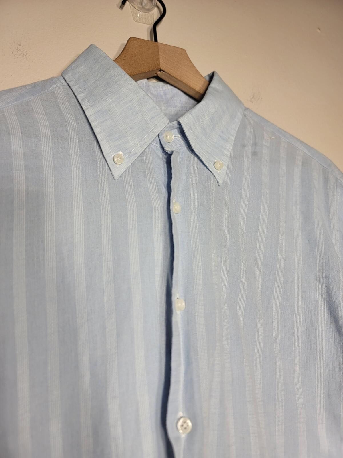 Other Sorrento Linen Striped Button Down Shirt Quiet Lux Sz XL Size 44R - 6 Thumbnail
