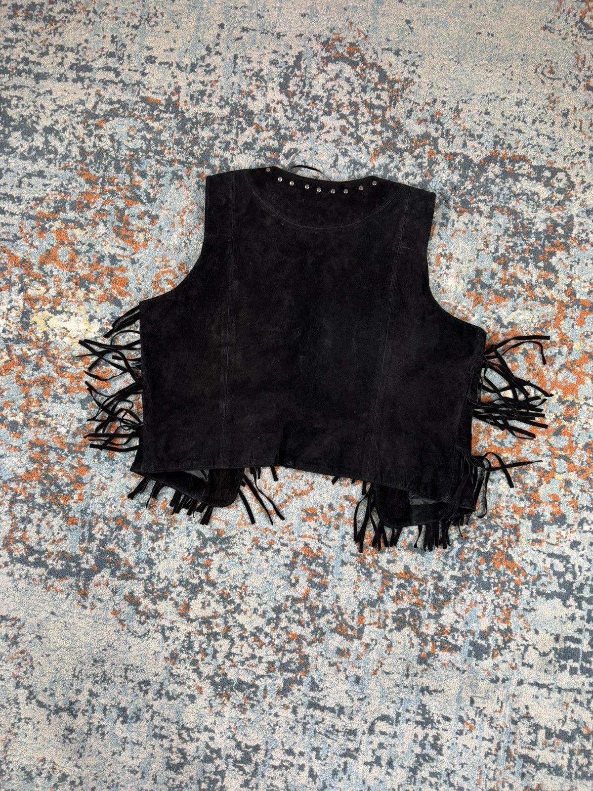 Cowboy Equipment × Leather × Vintage Vintage Y2K Real Leather fringes vest Cowboy western style Size ONE SIZE - 2 Thumbnail