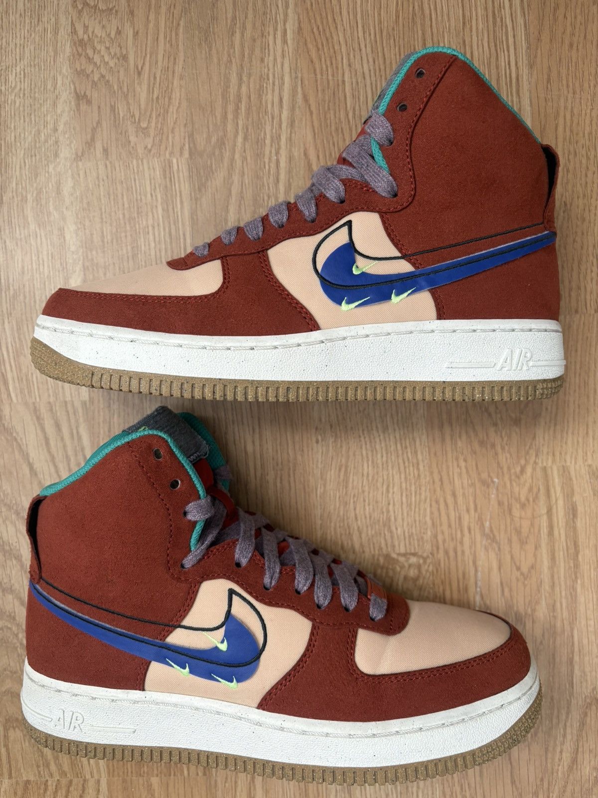 Nike UNRELEASED SAMPLE Nike Air Force 1 HighCinnabar Off Noir Size US 7 / IT 37 - 2 Thumbnail