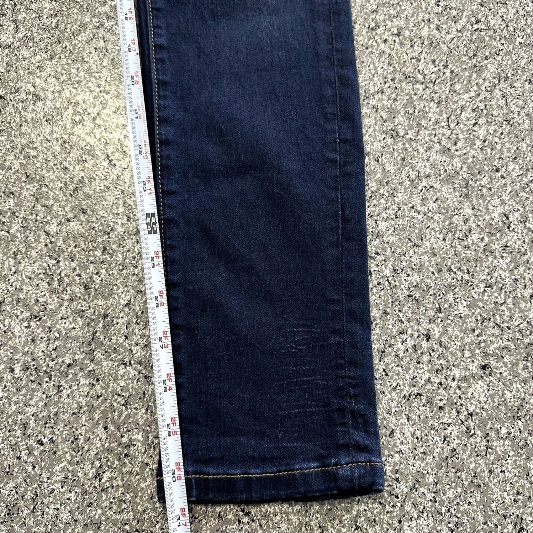 Vintage VINTAGE Vervet Jeans Womens 27 Blue 27x31 High Rise Skinny Jeggings Distressed Denim Dark Wash Size 27" / US 4 / IT 40 - 8 Thumbnail