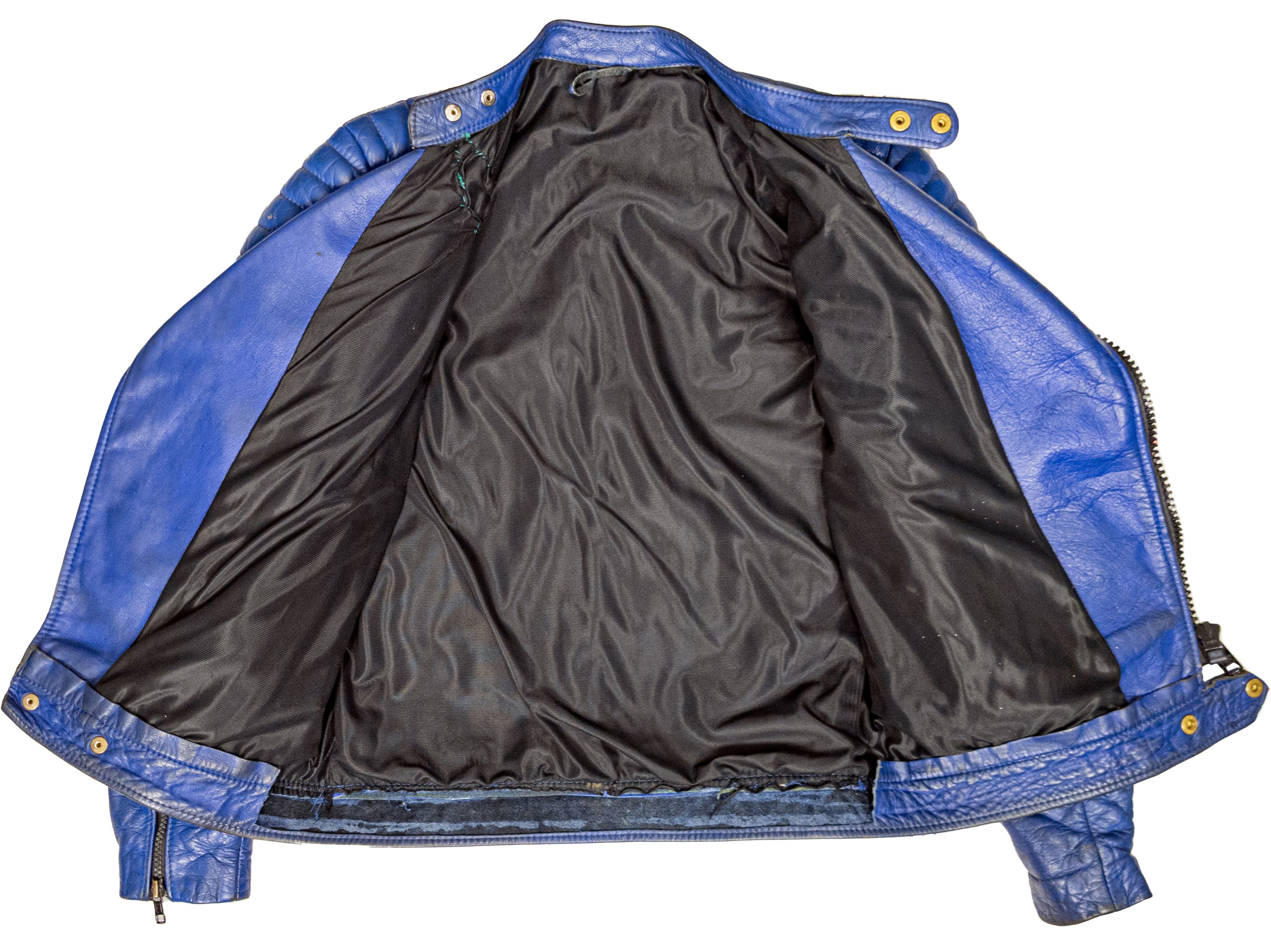 Vintage Vintage 70s Kershaw Blue Leather Motorcycle Biker Jacket Size US XS / EU 42 / 0 - 10 Thumbnail