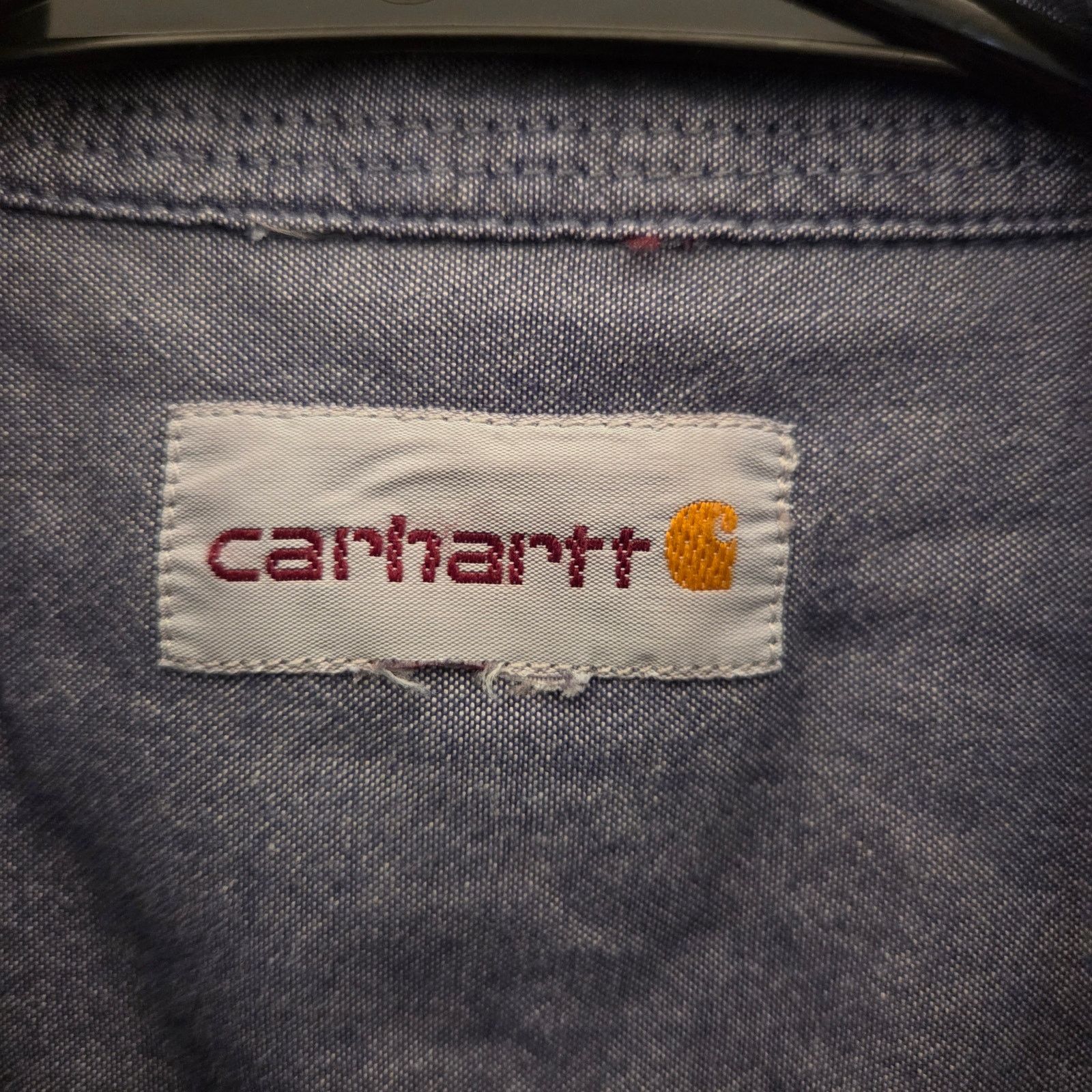 Carhartt Vintage Carhartt Solid Blue Button Up Long Sleeve - Men's L Size US L / EU 52-54 / 3 - 3 Thumbnail