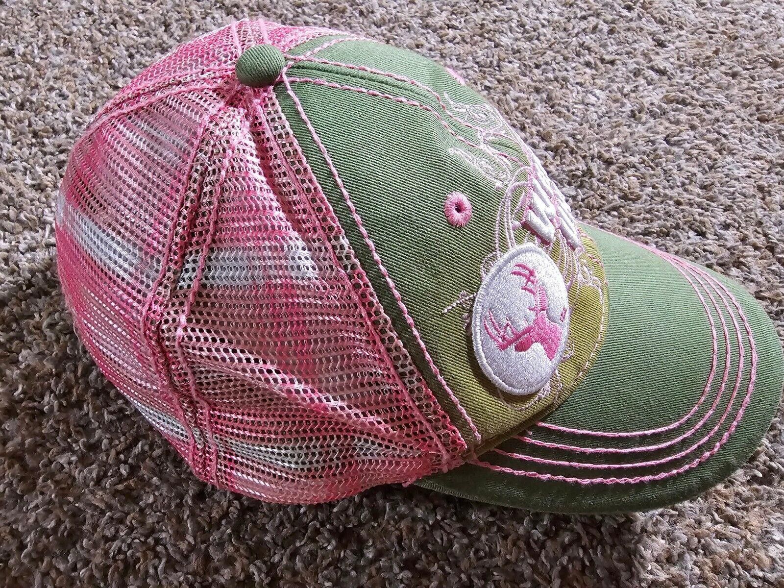 Designer Women's Whitetails Unlimited Embroidered Pink Green Hat Size ONE SIZE - 4 Thumbnail