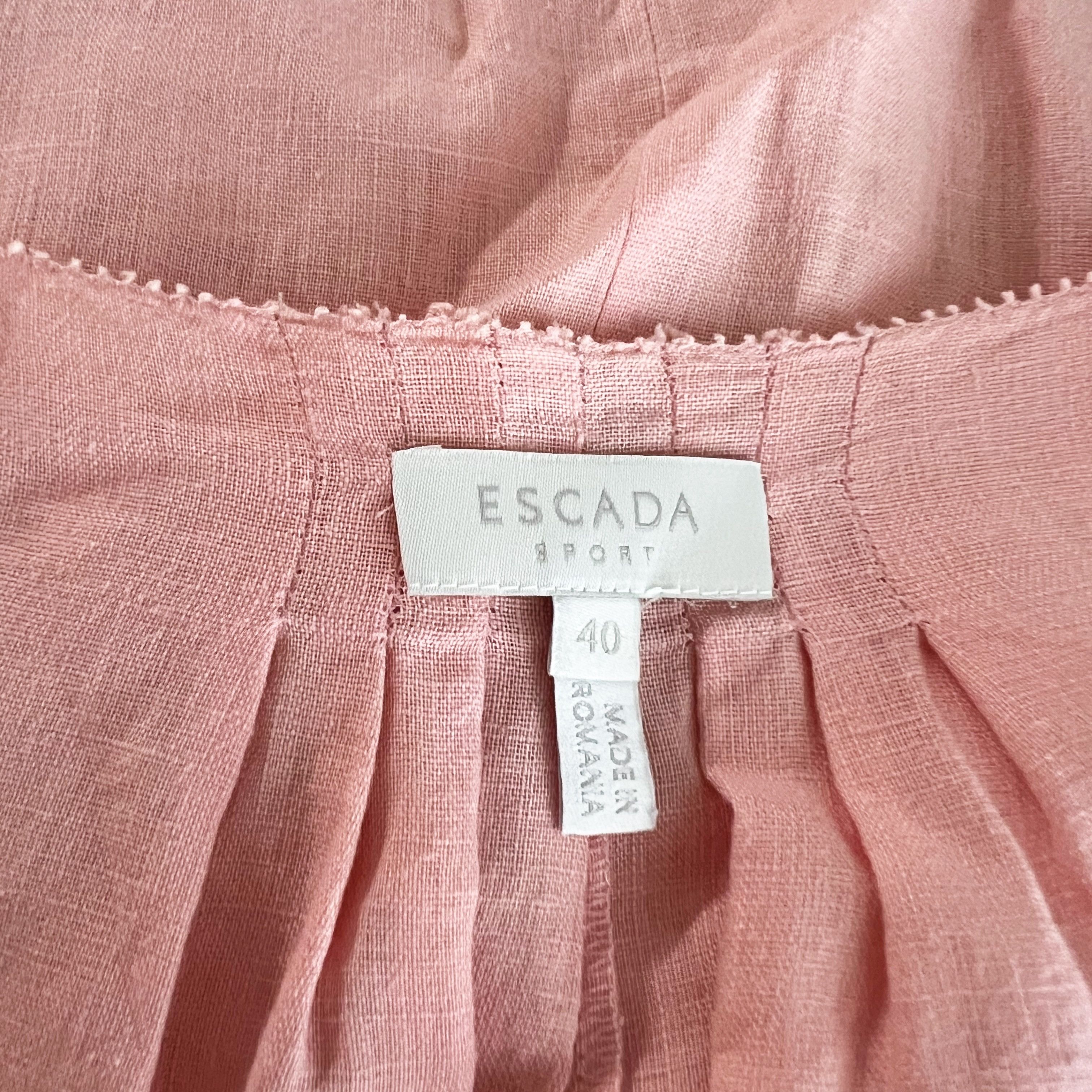 Escada Escada Sport Linen Ruched Pleated Pearl Size L / US 10 / IT 46 - 2 Thumbnail