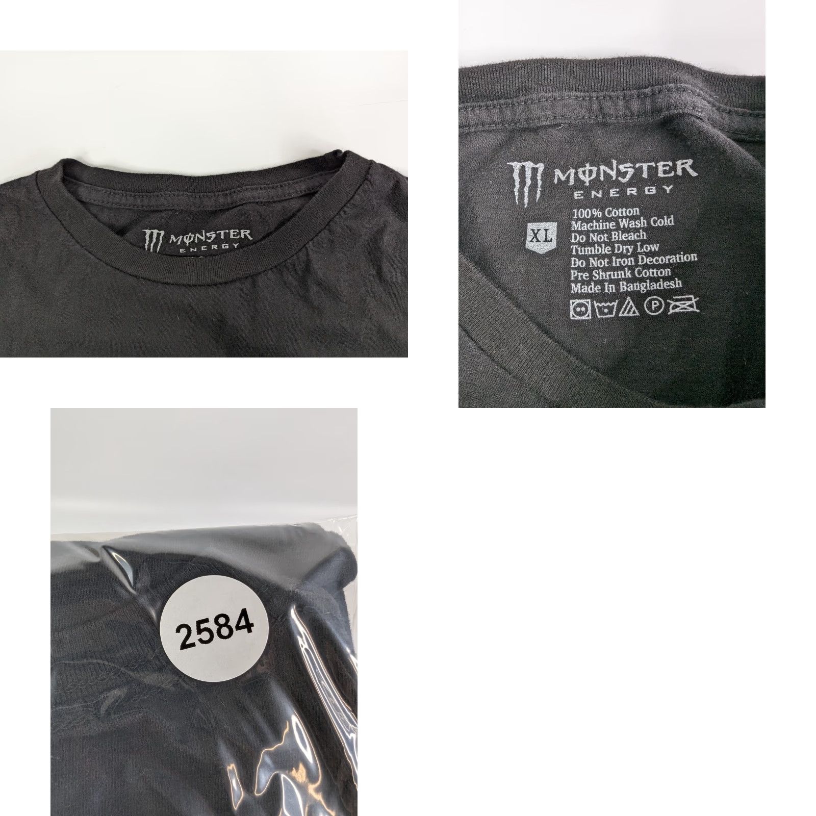 Logo 7 Monster Energy Drink Men's Logo T-Shirt XL Black Cotton Size XL Crew Neck Short Sleeve Graphic Print Size US XL / EU 56 / 4 - 9 Thumbnail