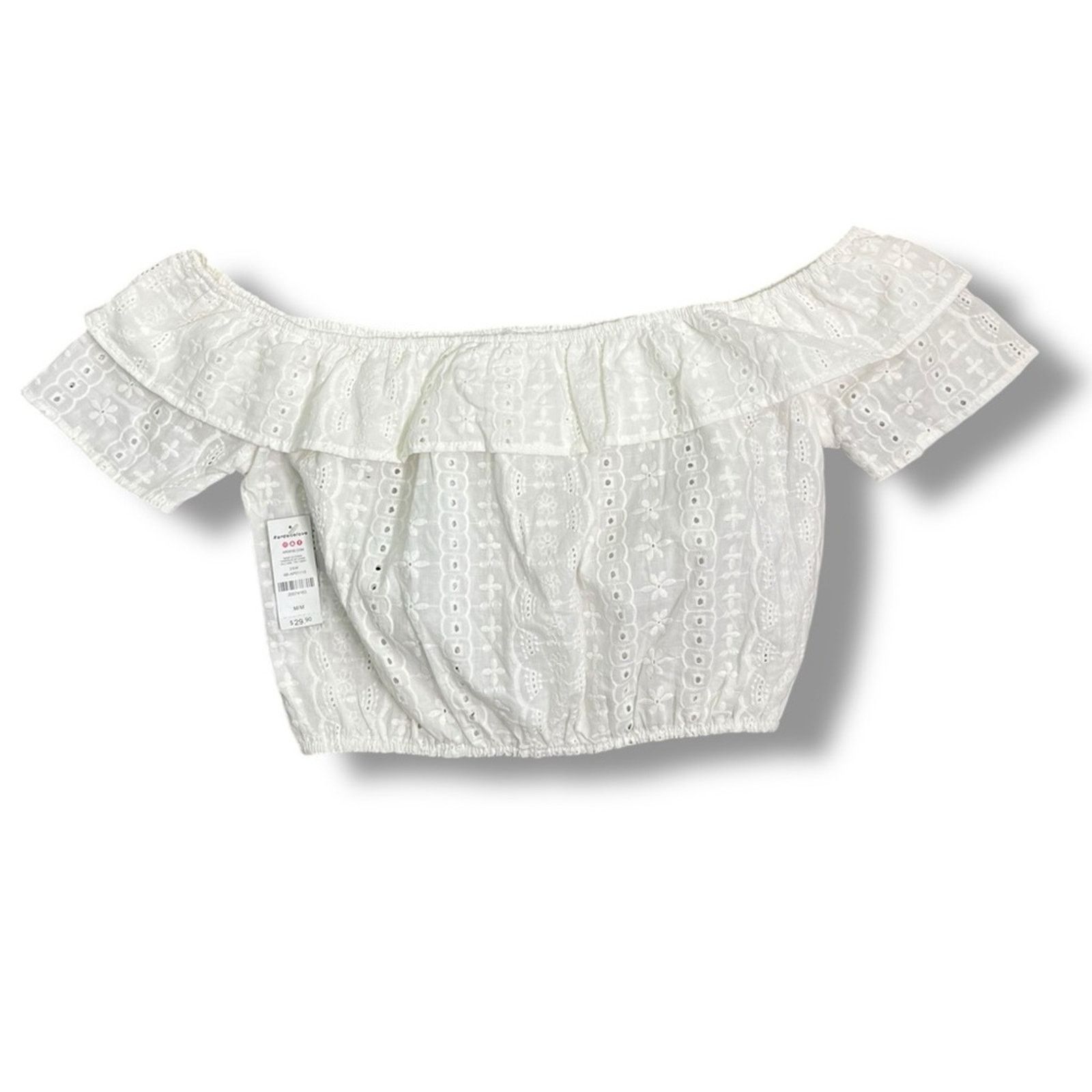 Other Ardene eyelet off the shoulder cropped summer top Size M / US 6-8 / IT 42-44 - 5 Thumbnail