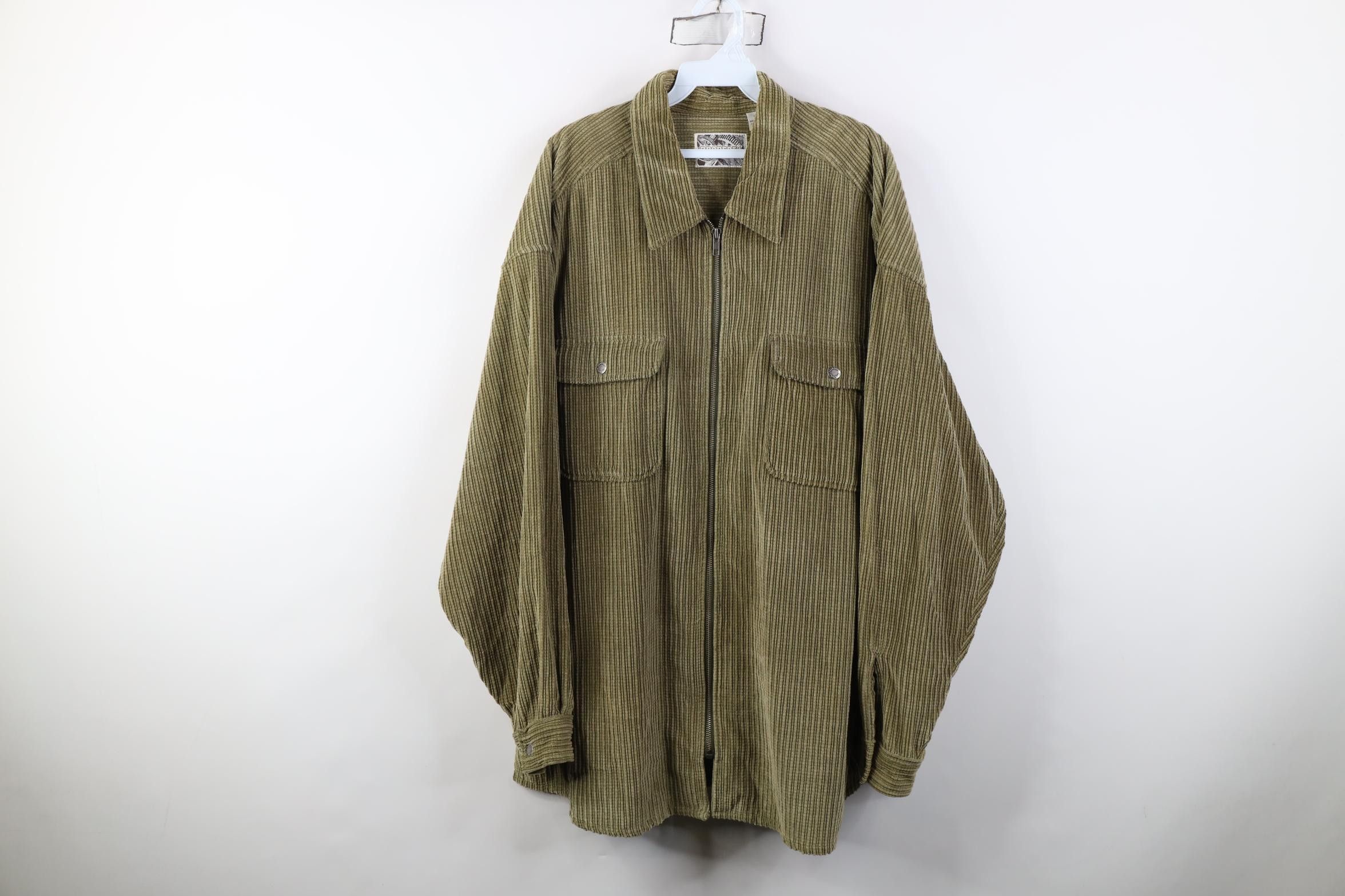 Vintage Vintage 90s Streetwear Fit Corduroy Shirt Jacket Jac Shirt Size US XL / EU 56 / 4 - 1 Thumbnail