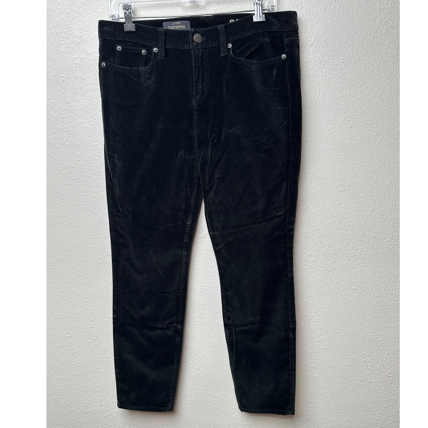 J.Crew J.Crew Pants Black Velour Womens US 30 Toothpick Ankle Size 30" / US 8 / IT 44 - 3 Thumbnail