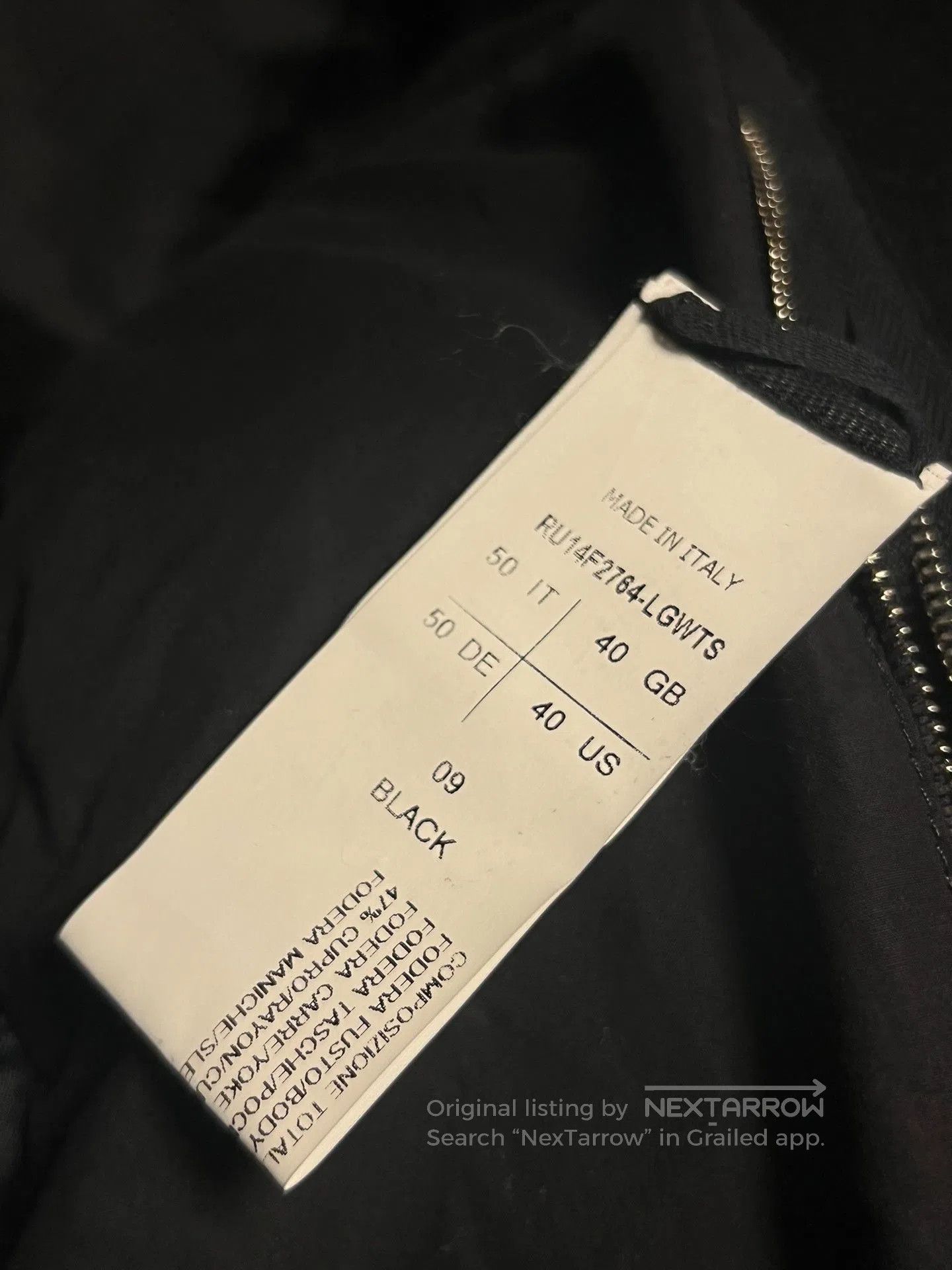 Rick Owens Rick Owens Leather Jacket with Asymmetrical Zip. Size US L / EU 52-54 / 3 - 7 Thumbnail
