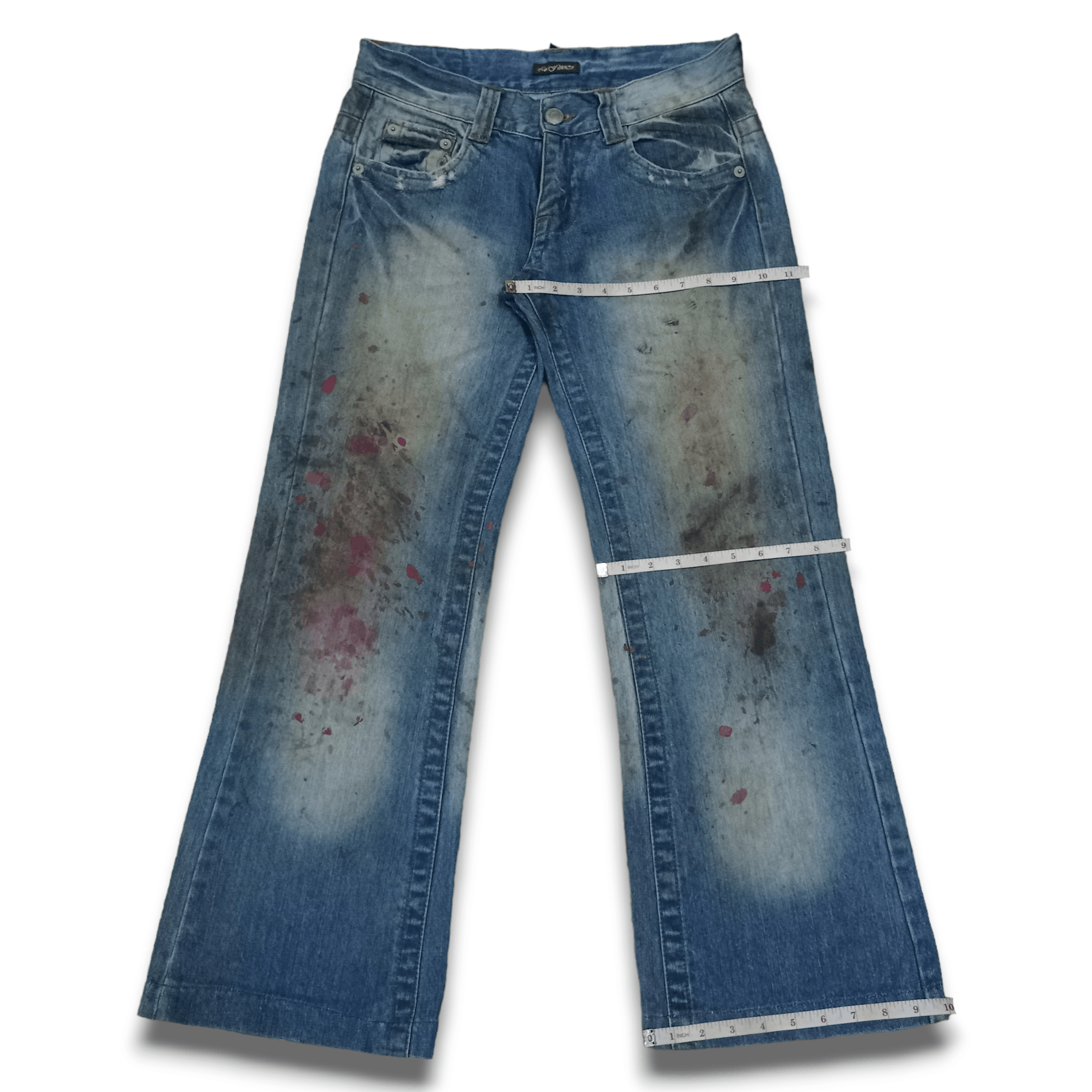 Japanese Brand Vintage Japanese Brand Paint Splatters Grunge Flare Jeans Size US 31 - 11 Thumbnail