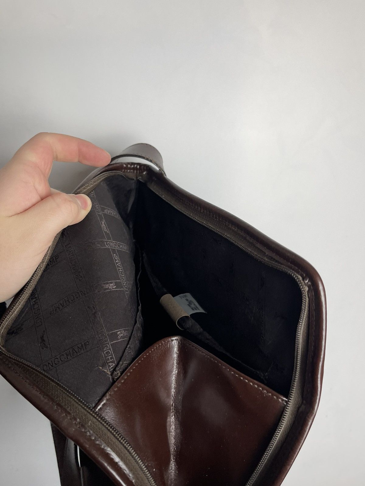Longchamp LONGCHAMP Large Brown Leather Silver Toggle Shoulder Bag EUC Size ONE SIZE - 11 Thumbnail