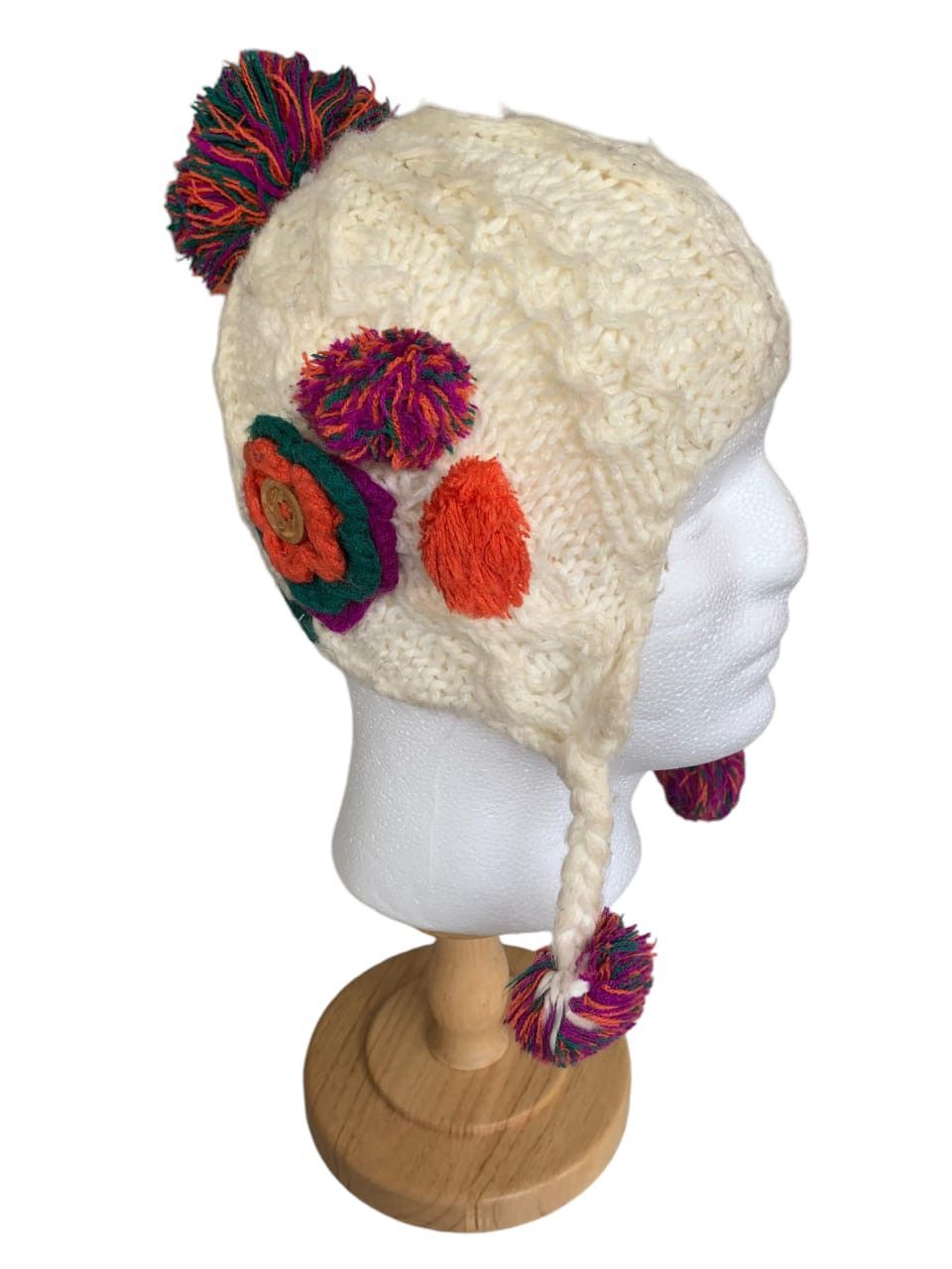 Japanese Brand × Kapital × Vintage Earflap Crochet Knitted Flower Hat size 50-52cm Size ONE SIZE - 2 Thumbnail