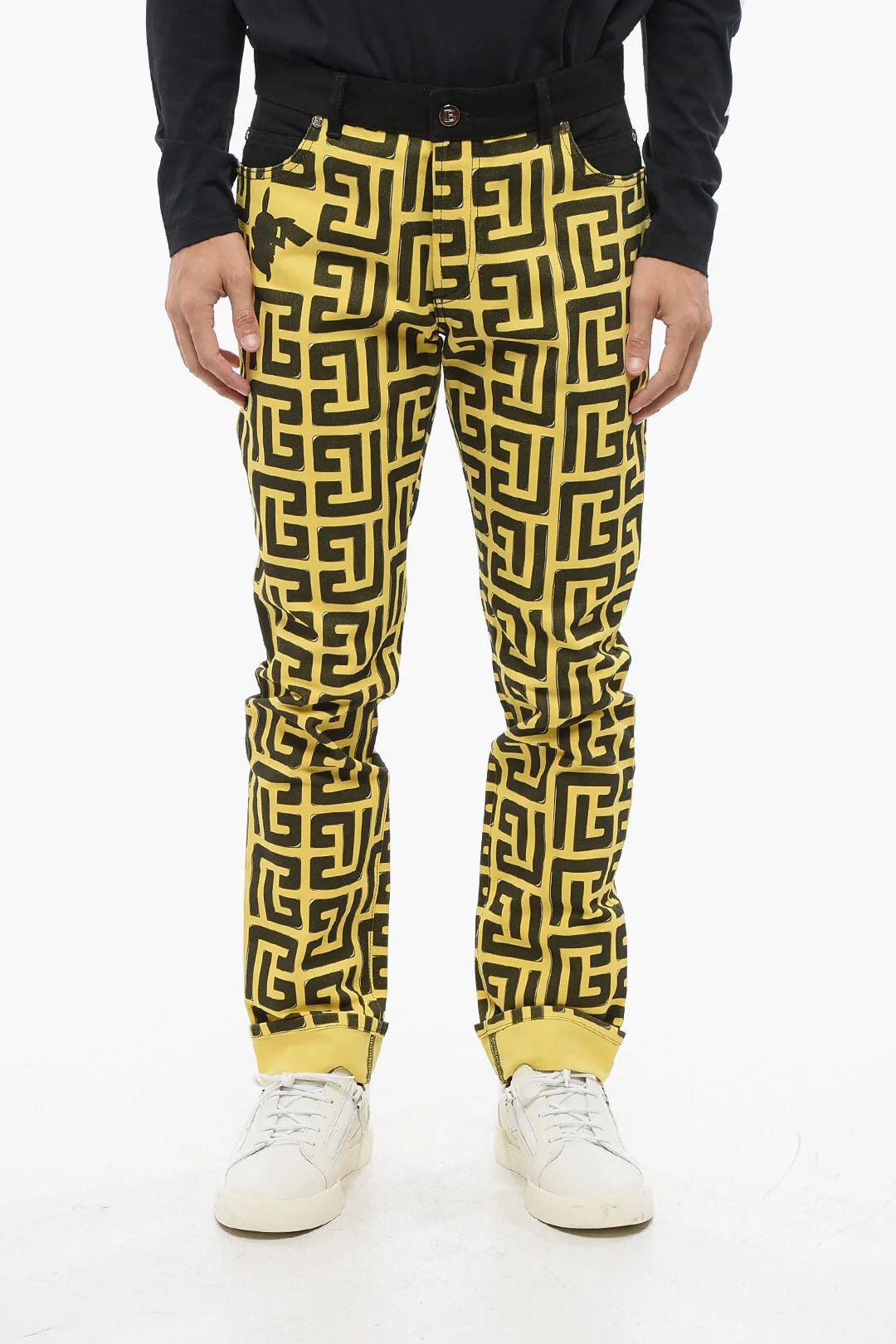 Balmain og1mm0326 Pokemon Two Tone Jeans in Yellow/Black Size US 32 / EU 48 - 1 Thumbnail