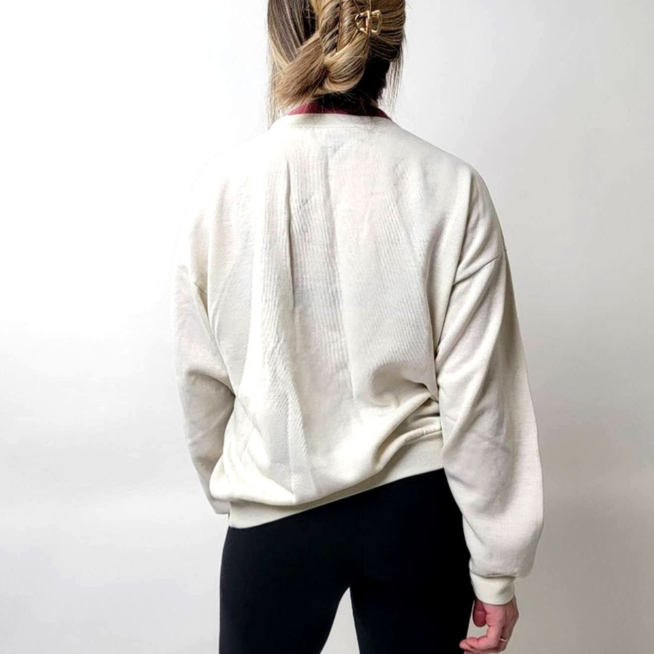Vintage Vintage 90s Floral Cottagecore Chunky Knit Sweatshirt - S Size S / US 4 / IT 40 - 2 Thumbnail