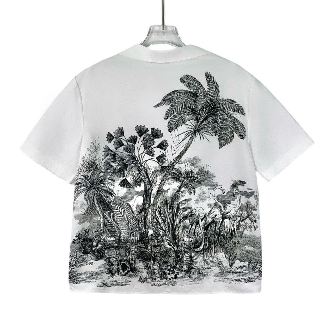 Dior Christian Dior White Jungle Coconut Print Cotton Lapel Shirt Size US XS / EU 42 / 0 - 2 Thumbnail