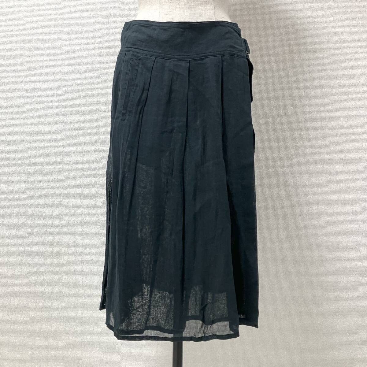Yohji Yamamoto Y's Yohji Yamamoto - Linen Sheer Wrap Skirt Size 27" / US 4 / IT 40 - 4 Thumbnail