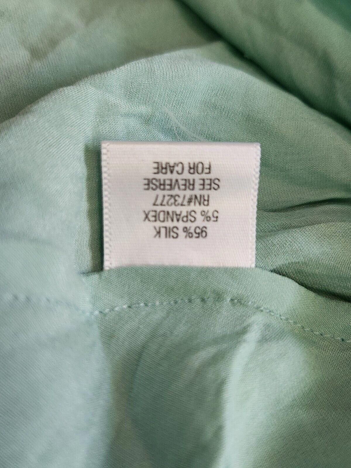Aquascutum Apt 9 Silk Tank Top Aqua Turquoise Y2k V Neck Adjustable Size L / US 10 / IT 46 - 7 Thumbnail