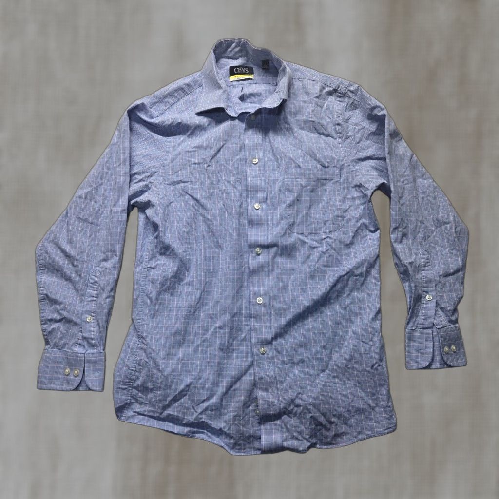 Chaps VINTAGE? Chaps Blue Plaid Shirt Stretch Regular Fit Men 15" 32/33" Blue ChecK Shirt 15 Mens Size US M / EU 48-50 / 2 - 1 Thumbnail