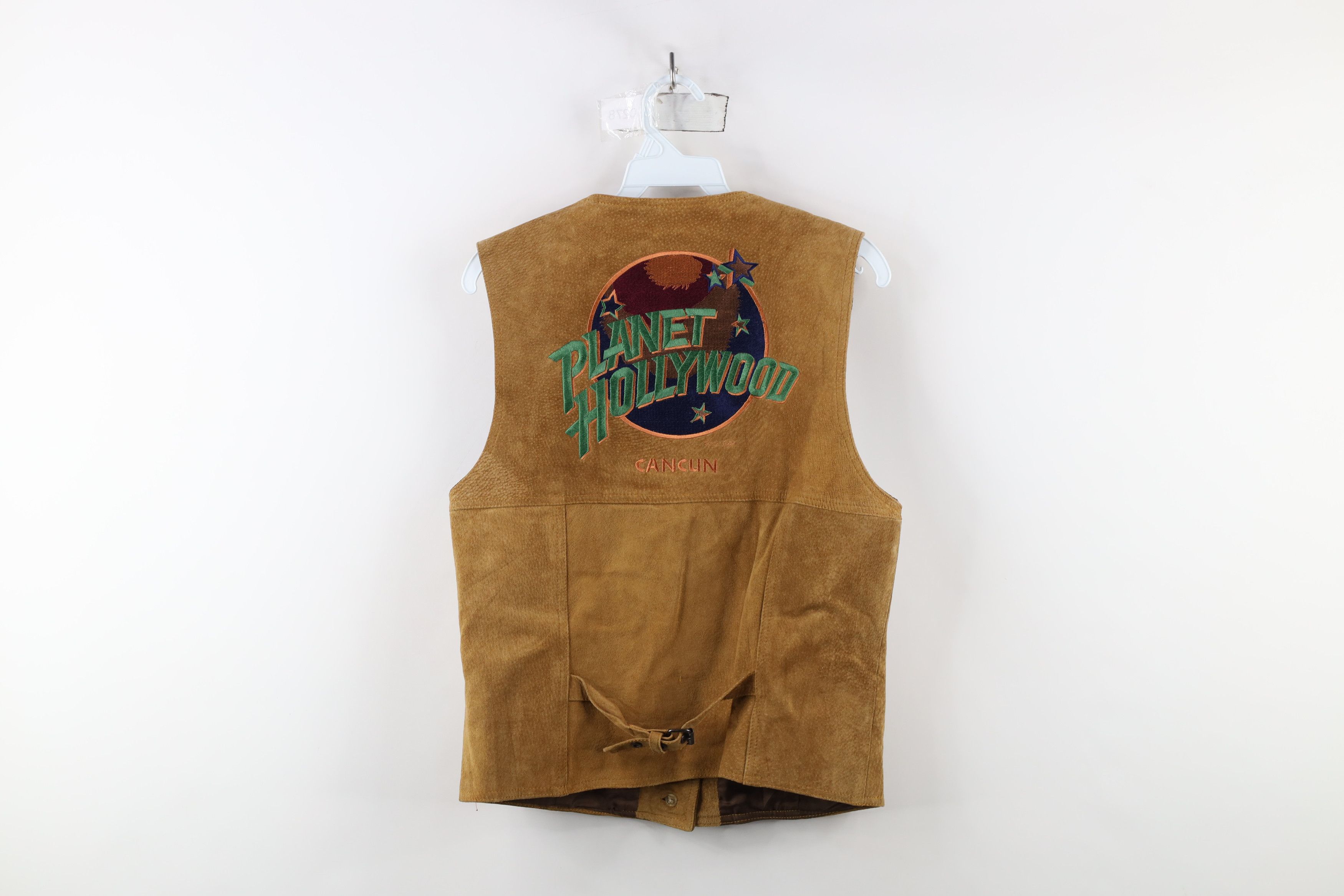 Vintage Vintage 90s Planet Hollywood Cancun Buckle Back Leather Vest Size US S / EU 44-46 / 1 - 14 Thumbnail