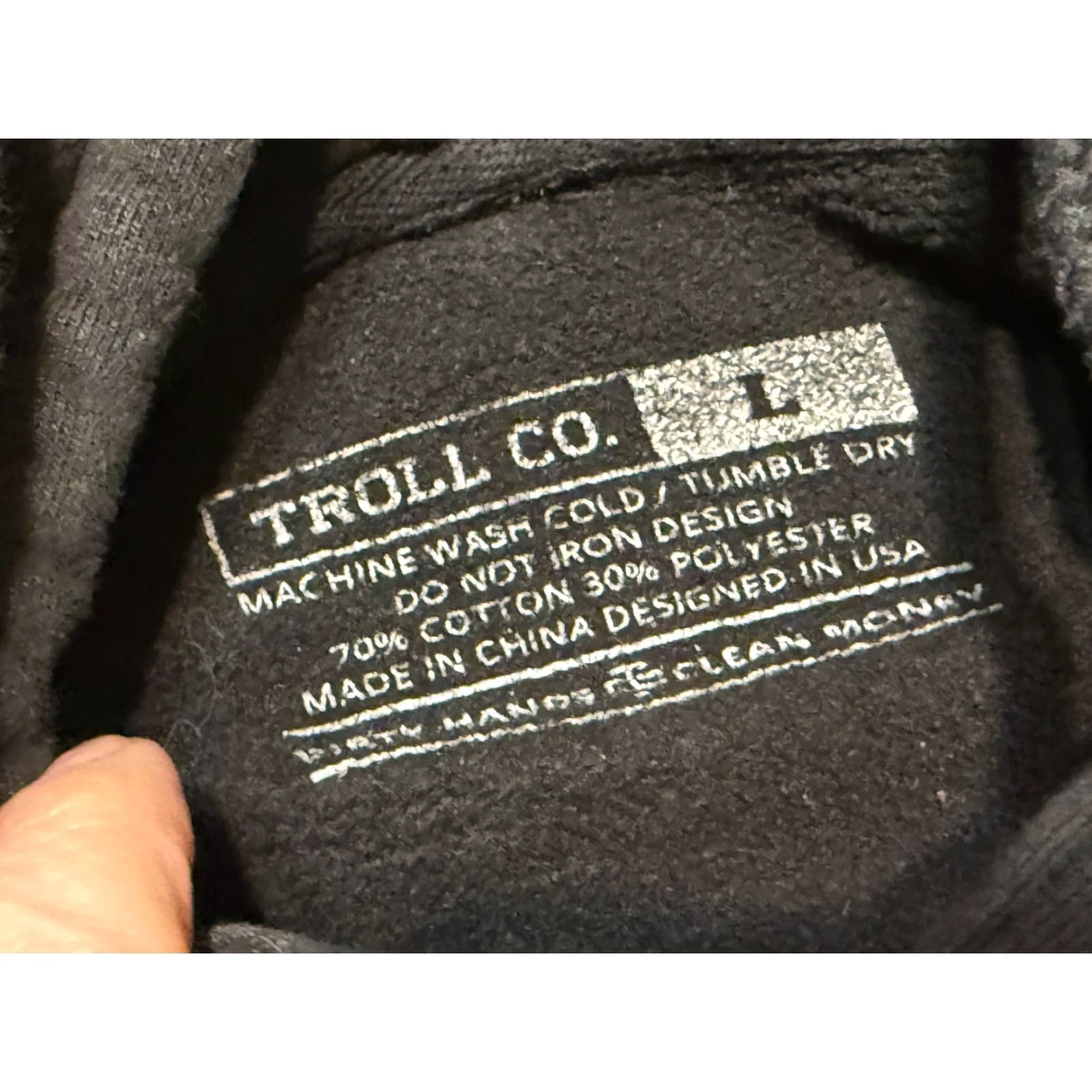 Vintage Troll Co. Sweatshirt Men's Size L Black Pullover ESTD. TC MMXVII Size US L / EU 52-54 / 3 - 6 Thumbnail